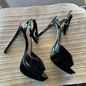 Black Patent ankle strap heels